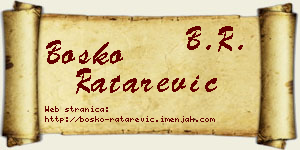 Boško Ratarević vizit kartica